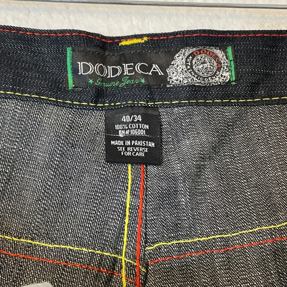 Dodeca Genuine Jeans Mens 40x34 Dark Wash Baggy Wide Leg Y2K Hip Hop Streetwear